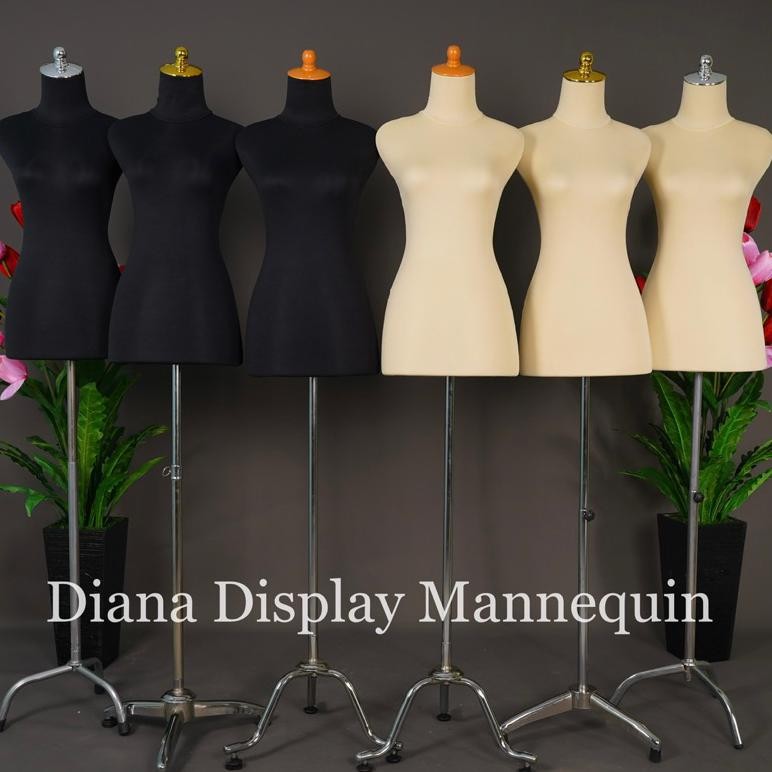 Ready_Stock_Cod Manekin Dm Wanita Dewasa Plastik Lapis Baju Busa+ Kaki Kayu/Besi-Patung Baju Wanita-