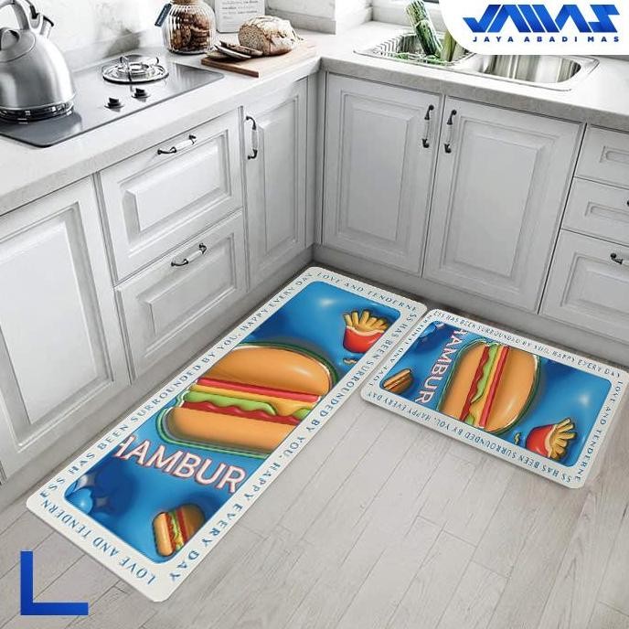 Keset Dapur Diatomite Set 2 in 1 Motif 3D Anti Slip Menyerap Air