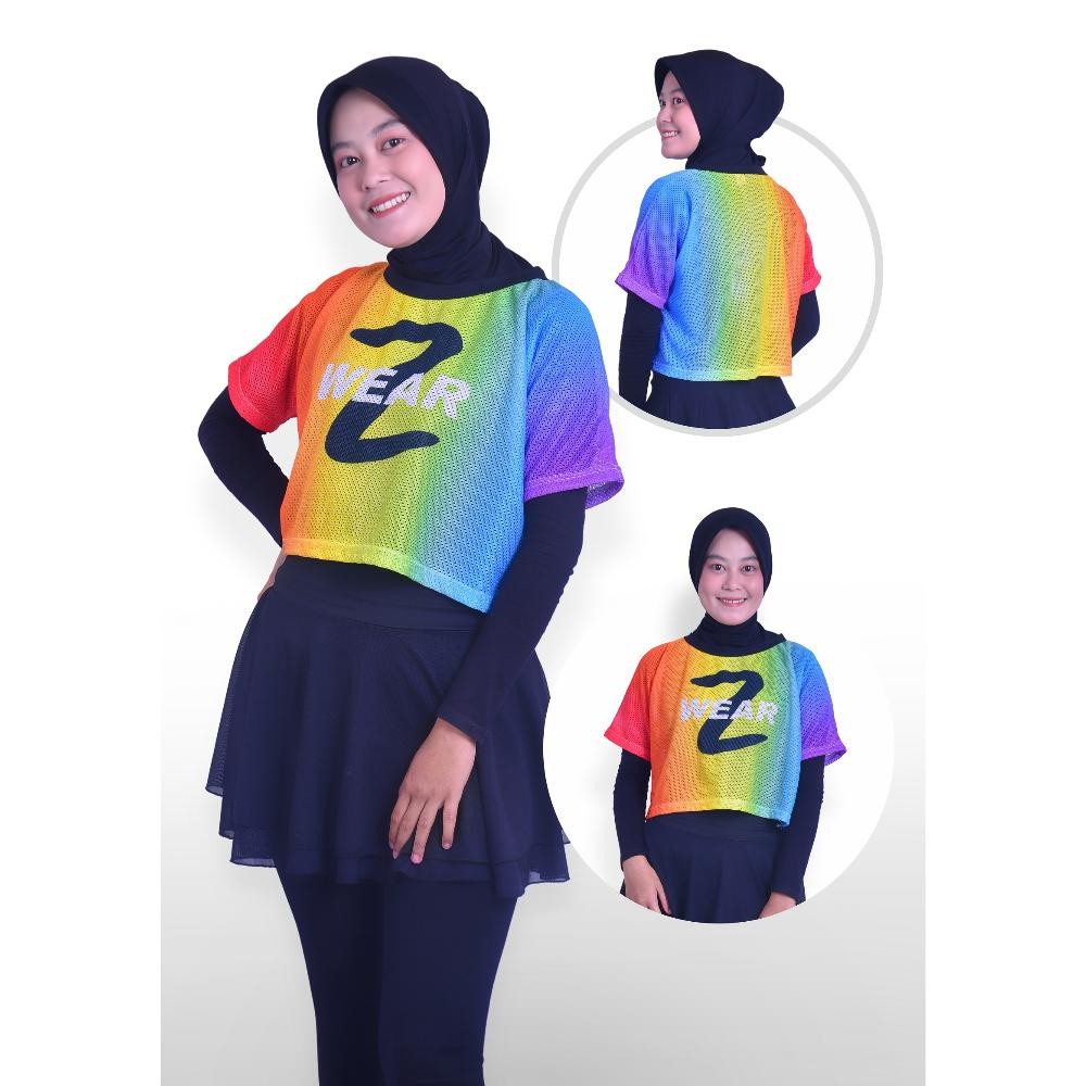 Sale Z Wear Crop Top Oversize Zumba Full Printing Nyaman Bergerak Ic-98