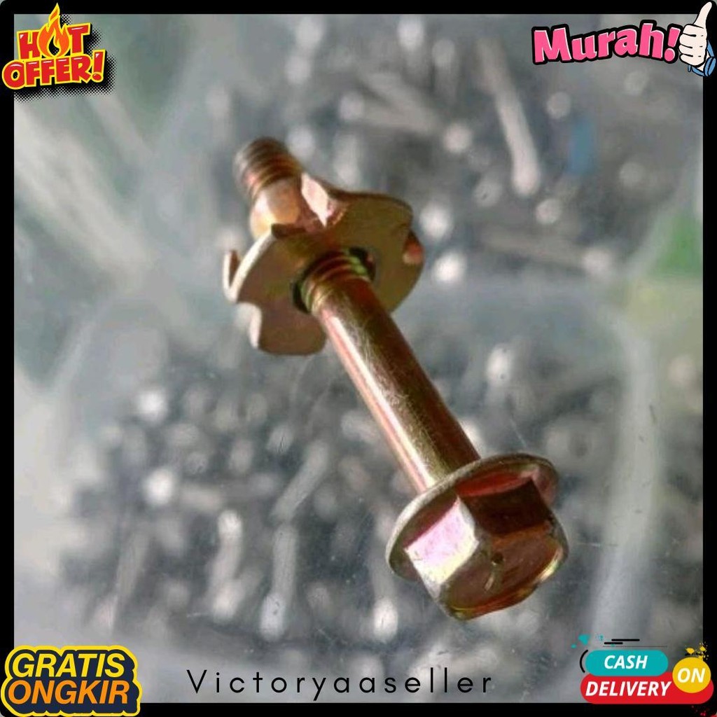 Cod Baut Flange Mur Cakar [Sepasang] Ukuran M6X40 / Tee Nut M6 / Mur Cakar M6 / Mur Tanam Kayu / T N