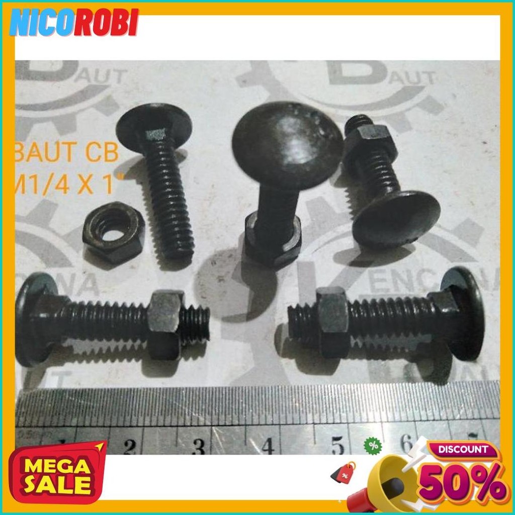 Cod Baut Cb 1/4 X 1 / Baut Payung/ Baut Bak/ Pagar/ Baut Bumper