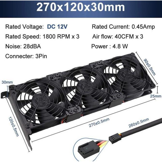 Gdstime Cpu Cooler Triple Fan 92Mm Cpu Cooling Heatsink Ultra-Quiet Original