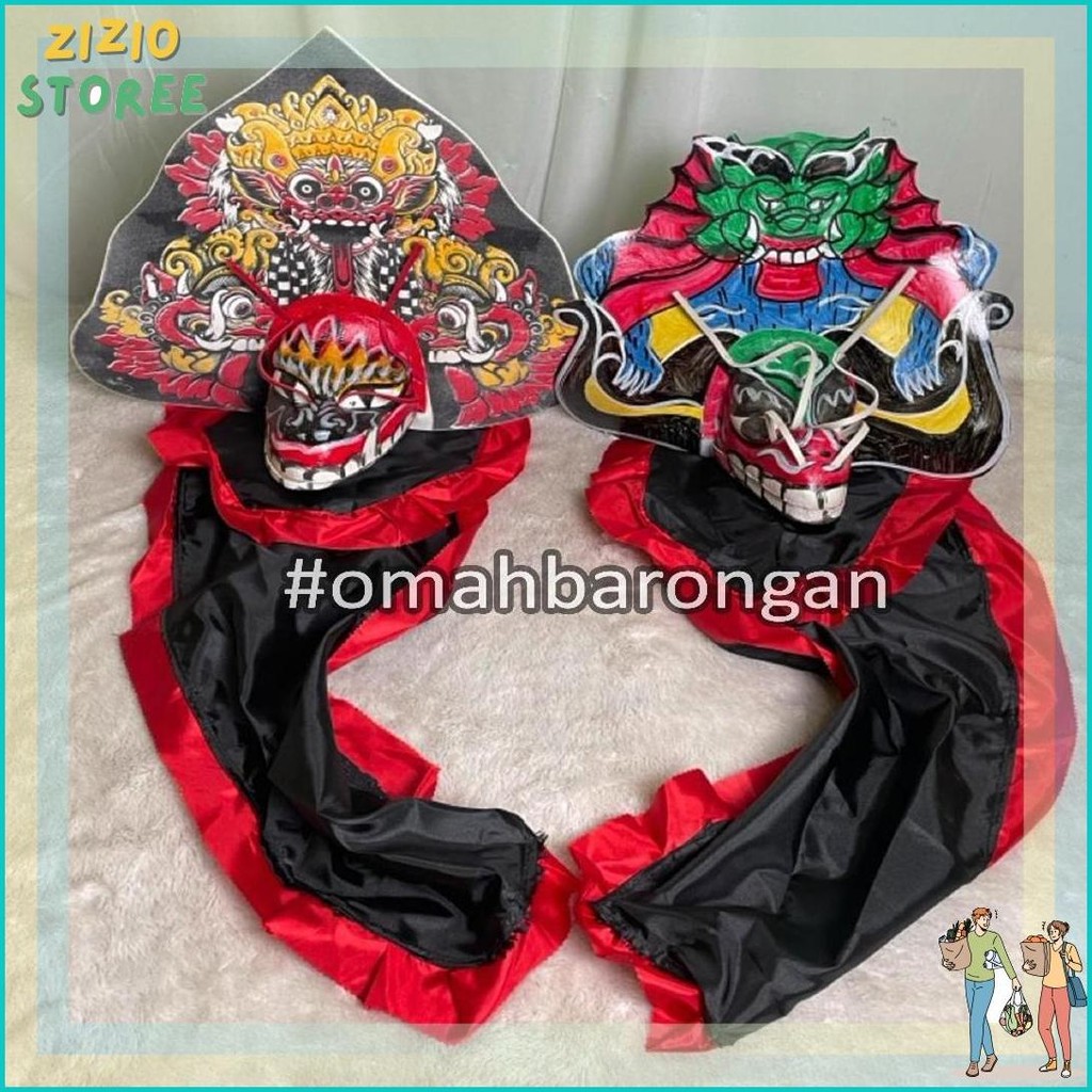 Mainan Anak Stelan Kaos Celana Reog Ponorogo dan Barongan Devil Caplokan Spon Free Embong Kemul Term