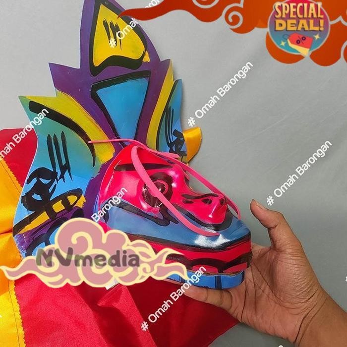 Cod Barongan Anak Mainan Caplokan Spon Ukuran Kecil Motif Kayu Devil