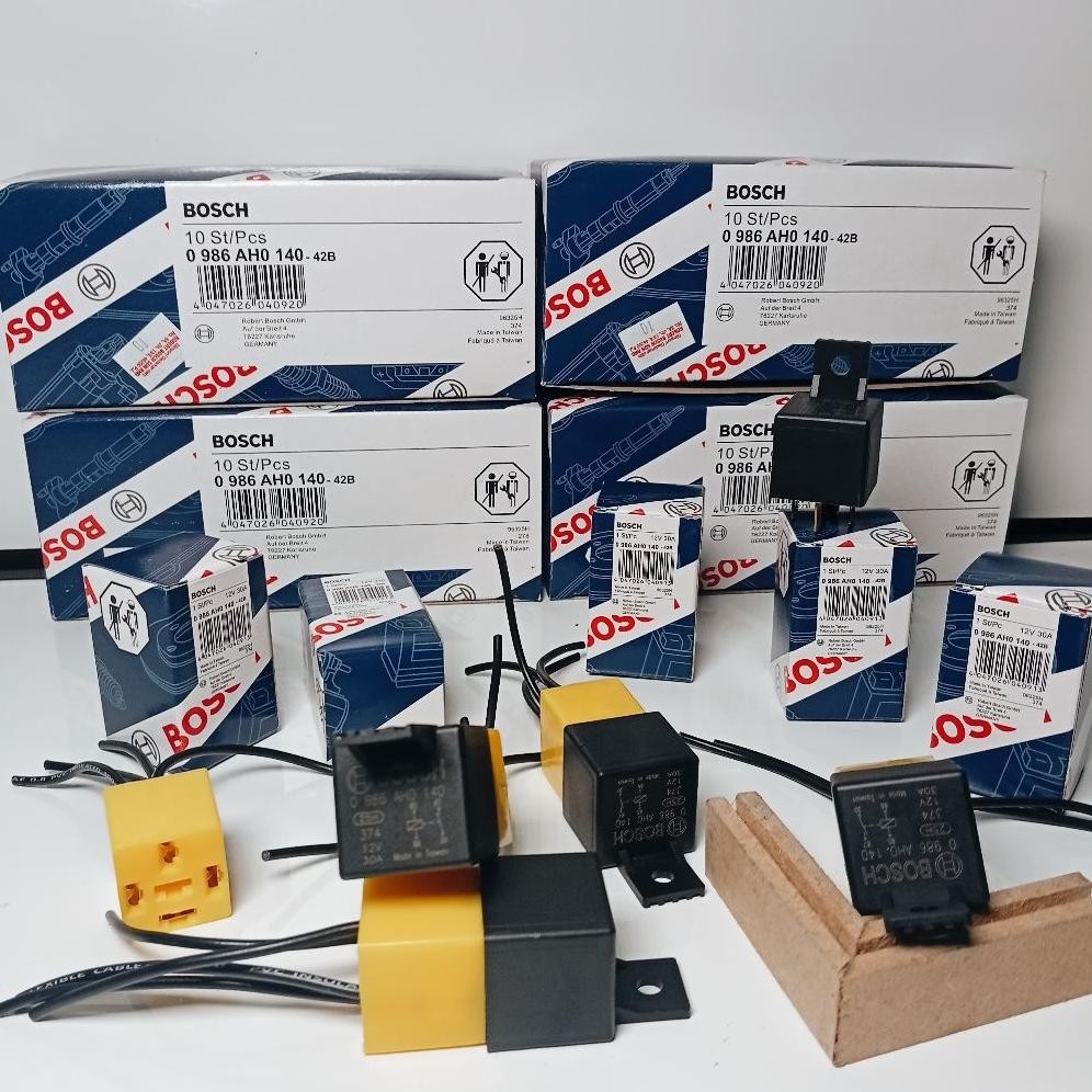 READY STOK Soket Relay Kaki 4 & Relay Bosch 12V 30A Kaki 4 Original 1Set Siap kirim