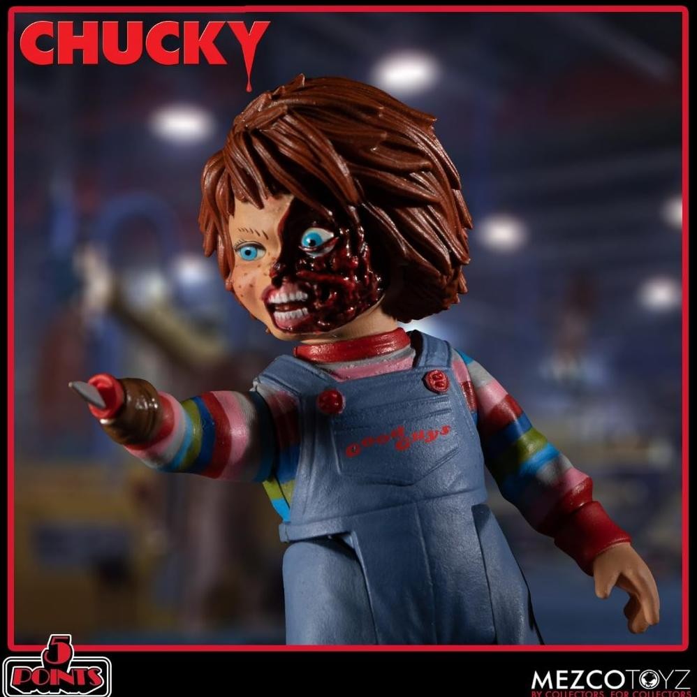 MEZCO - 5 PUNKTE - CHUCKY DELUXE FIGUREN-SET ORIGINAL PRODUK
