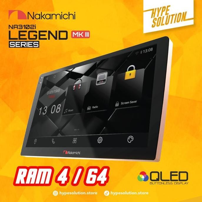 // Headunit Nakamichi Legend Series Mk3 Ram4/64Gb Na3102I  Android //