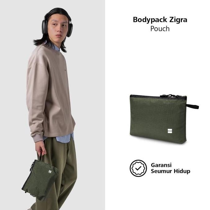 Bodypack Zigra Dopp Kit Handbag Tas Tangan Multifungsi Ringan dan Kuat - Olive LA