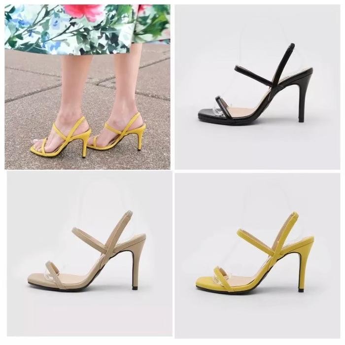 Sandal Heels Wanita Karet Belakang 9Cm