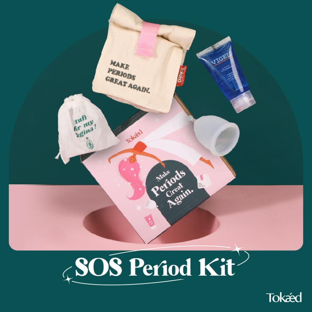 TOKAED Menstrual Cup | SOS Period Kit Period Cup Transparent Lubricant Mens Cup Eco Friendly