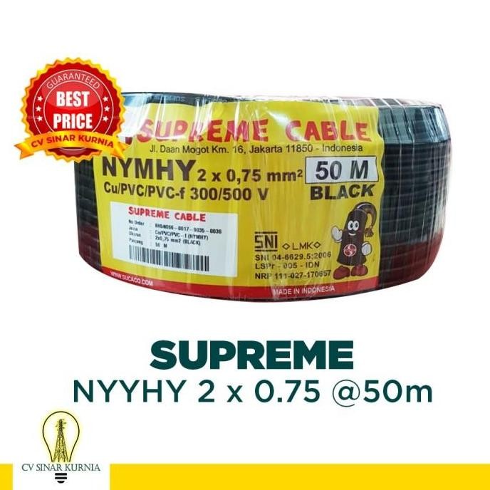 Kabel Listrik NYYHY 2x0.75 mm 2x0,75 SUPREME| SUPREME Kabel NYYHY| 50M