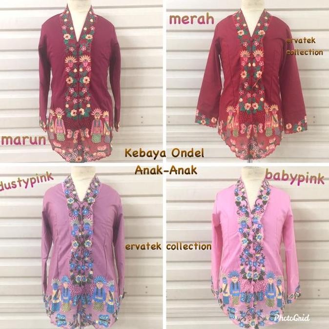 Kebaya Encim Ondel Betawi Anak Ka20 / Seragam Sekolah / Baju Adat Jawa