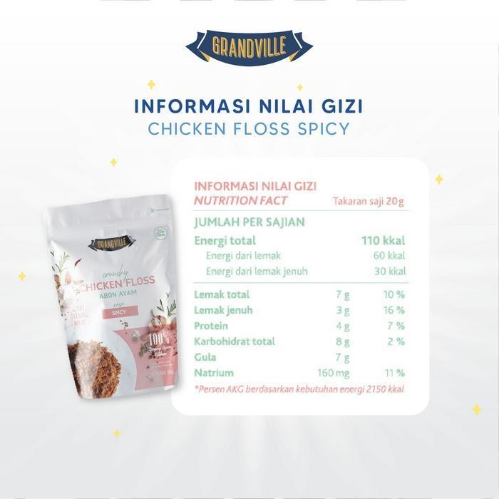 

ES Grandville Abon Ayam Crunchy Halal Single Pack Spicy - Aman untuk anak usia MPASI