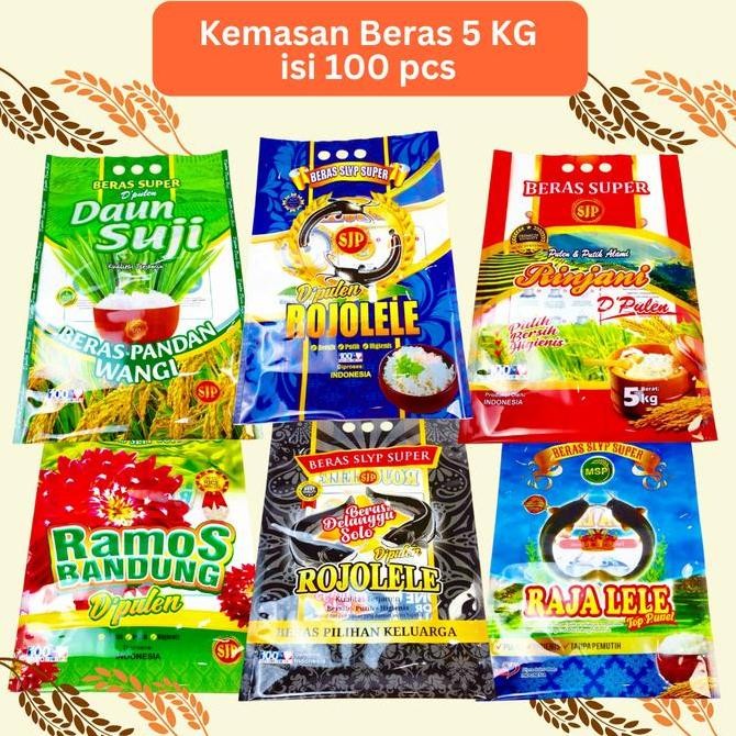

Kemasan Beras 5kg Premium isi 100 pcs Plastik Rojo Lele / Daun Suji / Rinjani Laminasi Tebal Kilo YAN