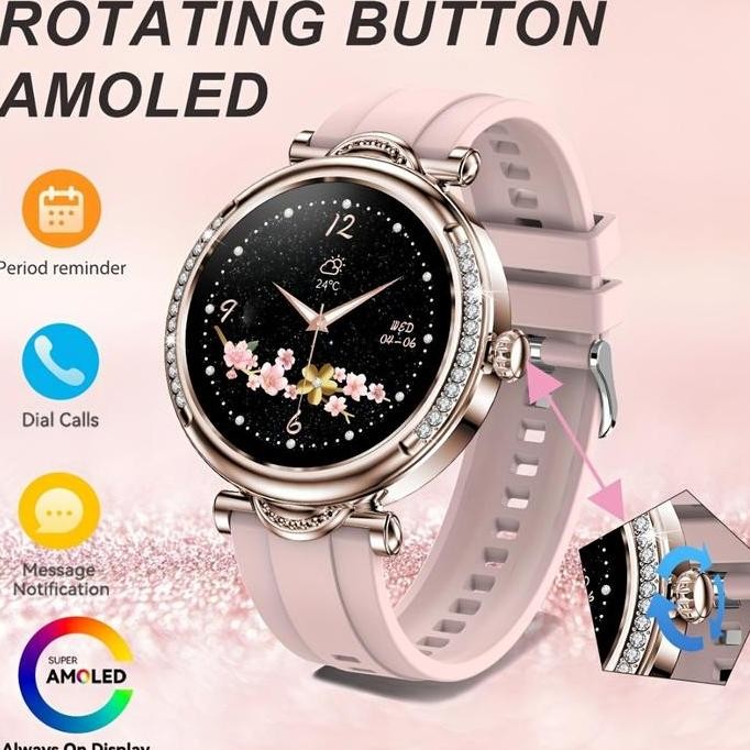 NEW - BIDEN SmartWatch Wanita Luxury Berlian Layar Terang .27'' HD BT Call