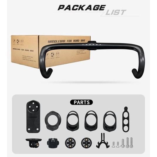 Premium Dropbar Carbon Toseek Tr5500 Integrated Compact Stem 28.6 Stang Balap Roadbike Rb Drop Bar K
