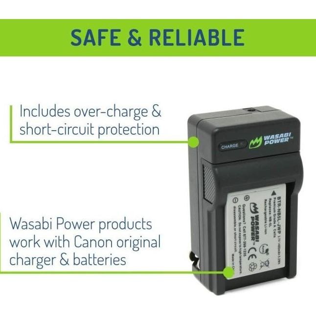 Wasabi Power Battery Charger For Canon Nb5L Nb5L Ixus 90 800 850 860 870 900 950 960 970 980 990 Pow