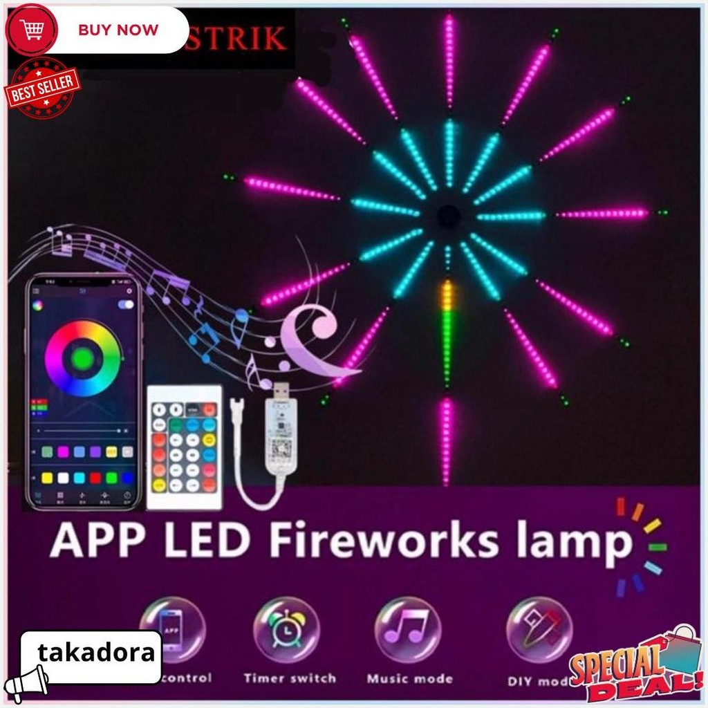 Lampu Led Strip Model Kembang Api / Rockware Firework Led Magic Color Lamp / Lampu Strip Kembang Api
