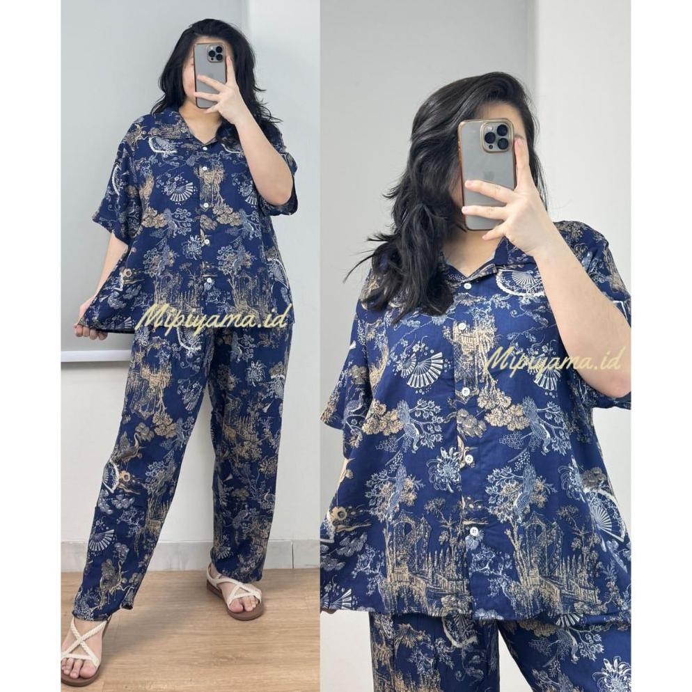 One Set Piyama Rayon Ld120Cm Xxl / Piyama Wanita / Piyama Rayon Premium / Piyama Jumbo / One Set Piy