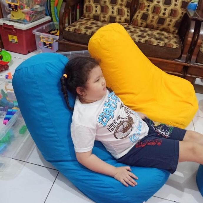 BEBAS ONGKIR - Bean Bag Pumpkin + Isi size Small / Anak-anak - Taslan Waterproof