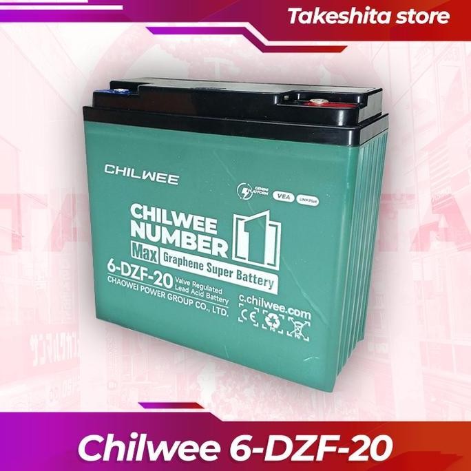 BEBAS ONGKIR - Aki kering Sepeda Listrik CHILWEE 6-DZF-20 / 6DZF20 / 6 DZF 20 - Baterai Selis Berkua