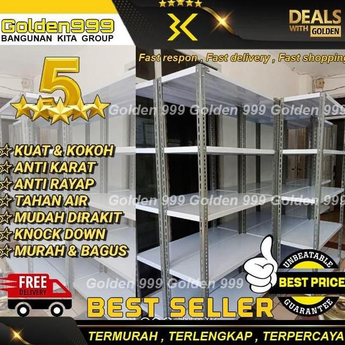 Rak Besi siku lubang / susun / 0.xx2 m / Bagus & Murah / Via Mobil