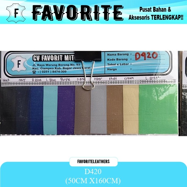 BAHAN TAS / KAIN D420 (DINIER) polyester D 420 DINIR HARGA PER 0,5METER