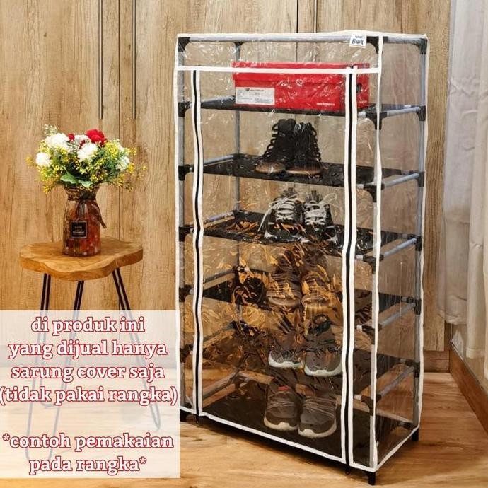 NINE BOX COVER FULL MIKA PLASTIK UNTUK RAK SEPATU