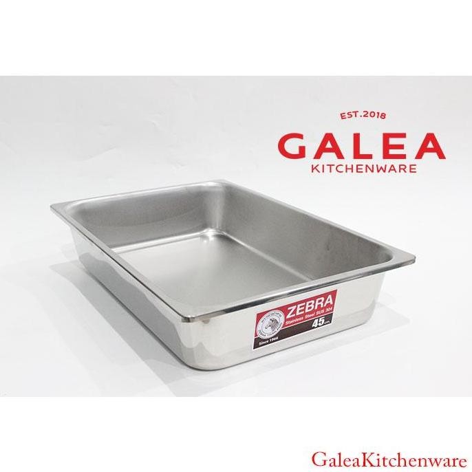 Nampan Baki Persegi Stainless / Food Pan Tebal Stainless SUS 304 / Zebra Food Pan 45 Cm 141045