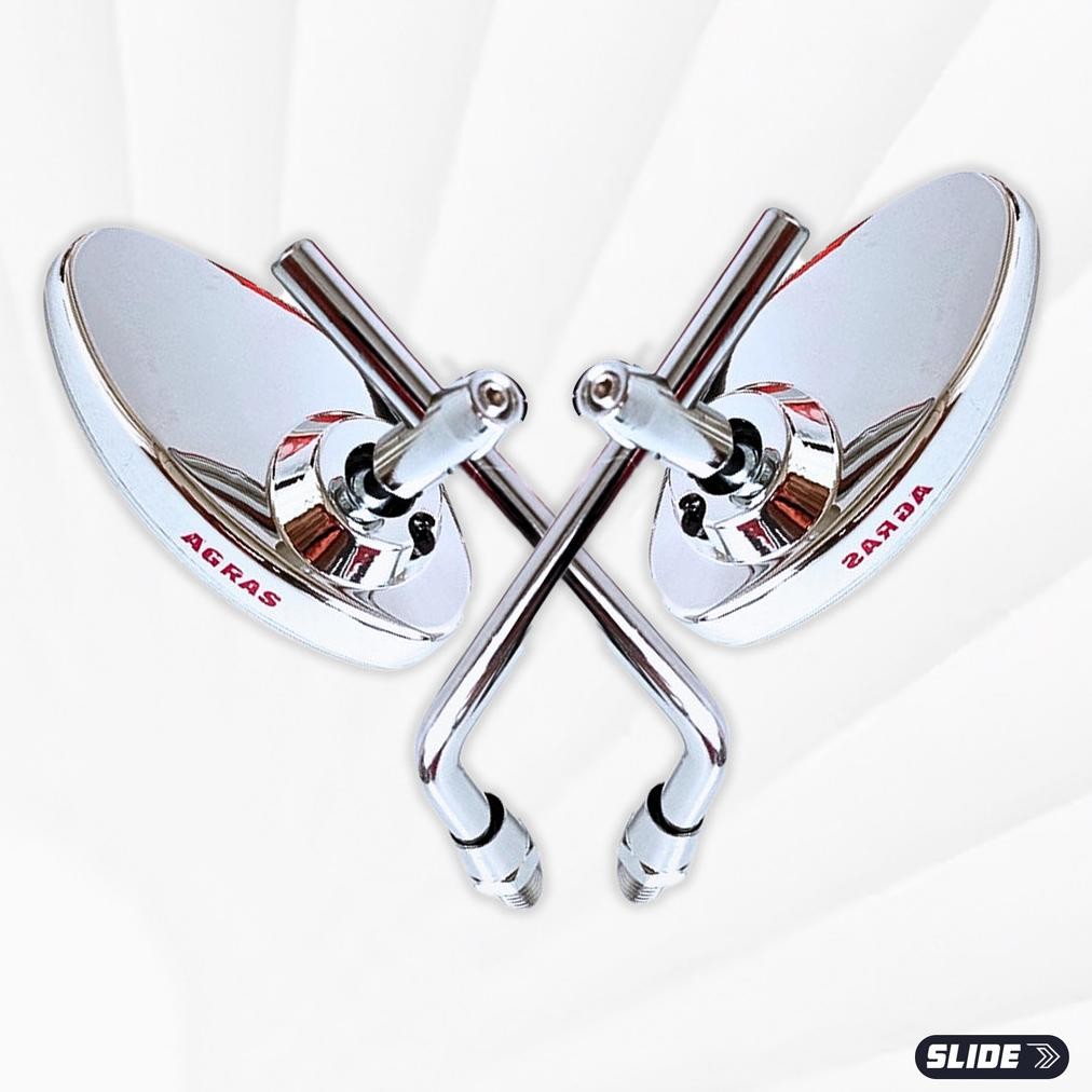 Terlaris [AGRAS] Spion Oval CROM RETRO C 70 CB GL MAX TIGER MEGAPRO VERZA Model DAYTONA Tangkai Besi