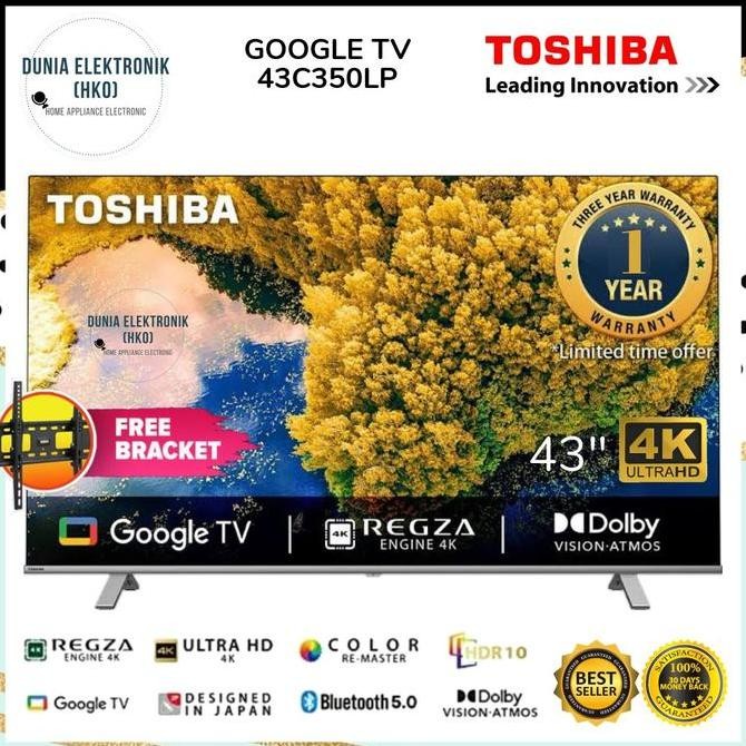 TERBARU - TOSHIBA 43C350LP SMART TV 43 INCH GOOGLE TV UHD 4K HDR toshiba 43c350