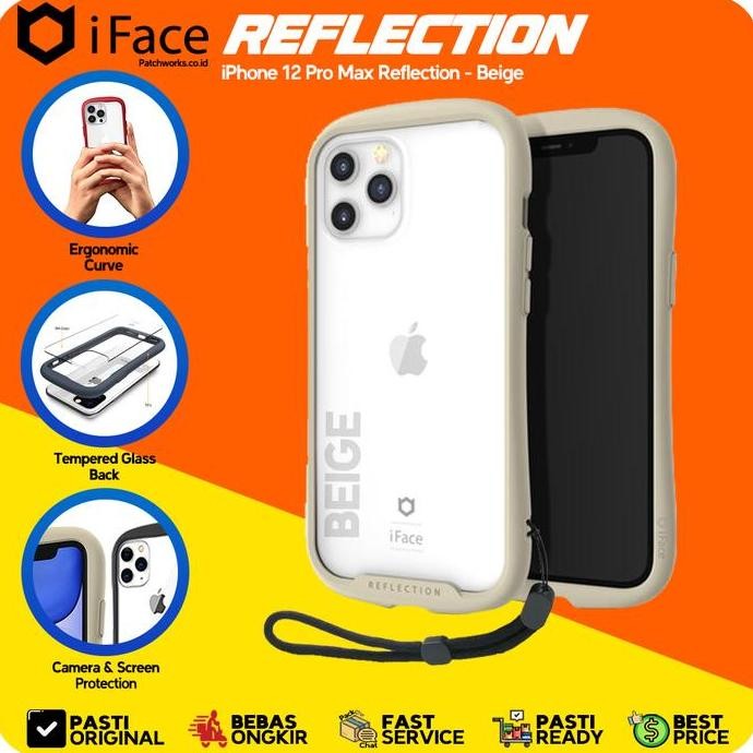 NEW iFace iPhone 12 Pro Max Reflection Beige Casing Softcase Anti Crack