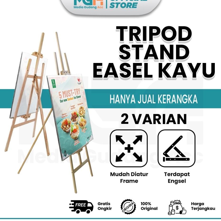 

Tri Easel Kayu 150Cm 170Cm Stand Lukisan Kanvas Display Foto