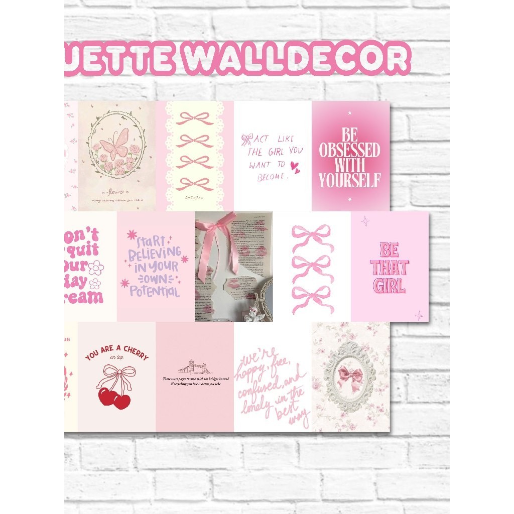 Poster Wallpaper Dinding Coquette Aesthetic Pink Walldecor Korea Walldecor FREE DOUBLE TAPE