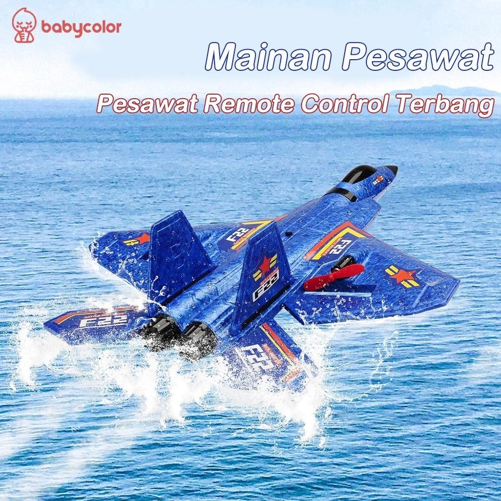 BABYCOLOR Mainan Pesawat Remote Control Terbang Lampu LED Pesawat RC Terbang RC Plane Terbang SU35