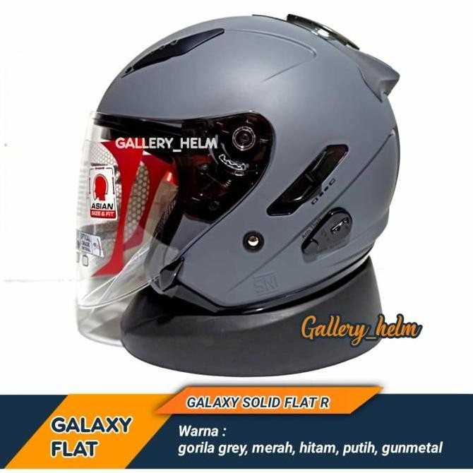 HELM KYT GALAXY GORILA GREY FLAT R | HELM KYT VISOR FLAT GREY DOFF -