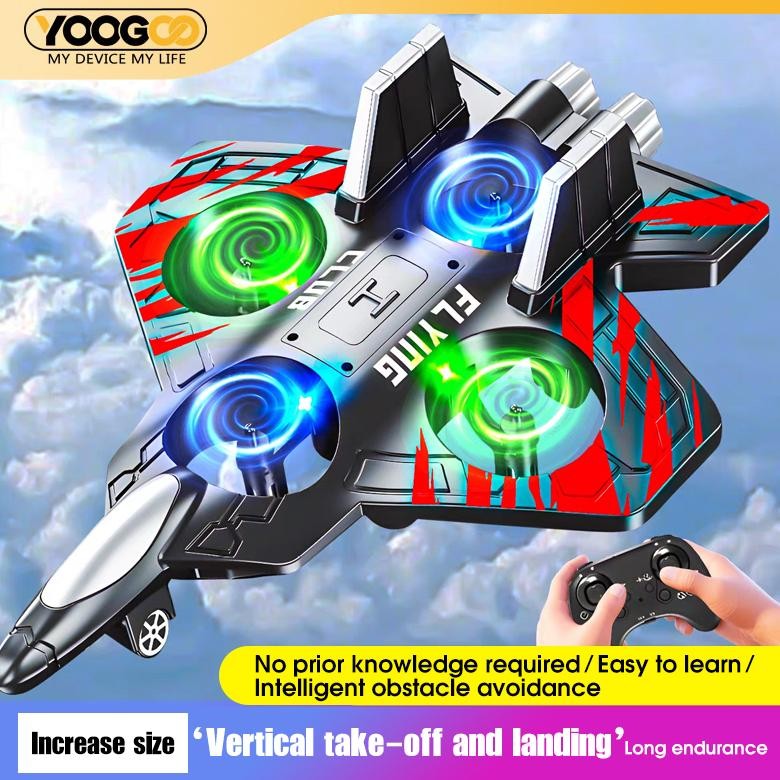 CODMainan Pesawat Kontrol Jarak Jauh 2.4G EPP Stunt Remote Control Led Glider Airplane Foam Rc Pesaw