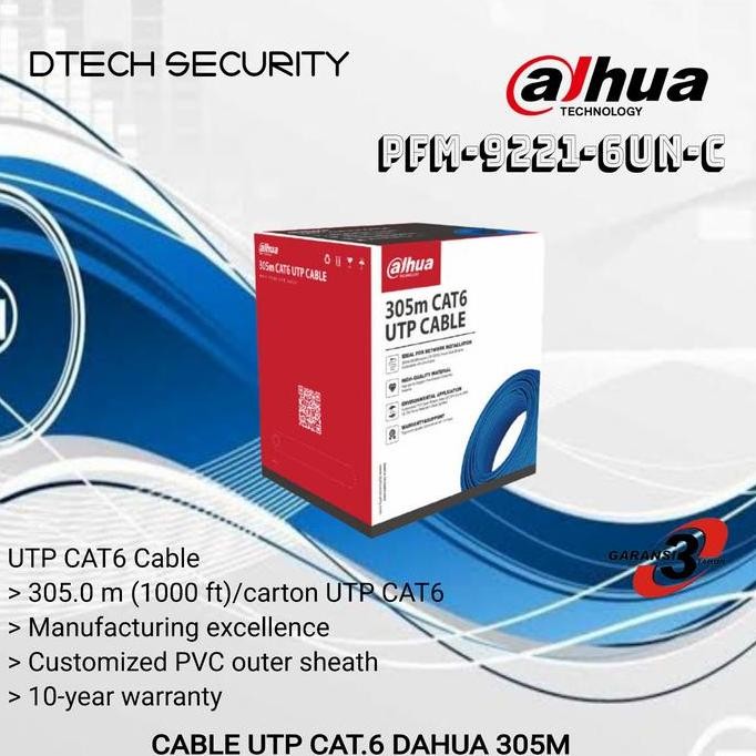 Kabel Lan Utp Cat6 Dahua 305m / Kabel UTP Cat 6 Dahua 1 ROL Warna Biru