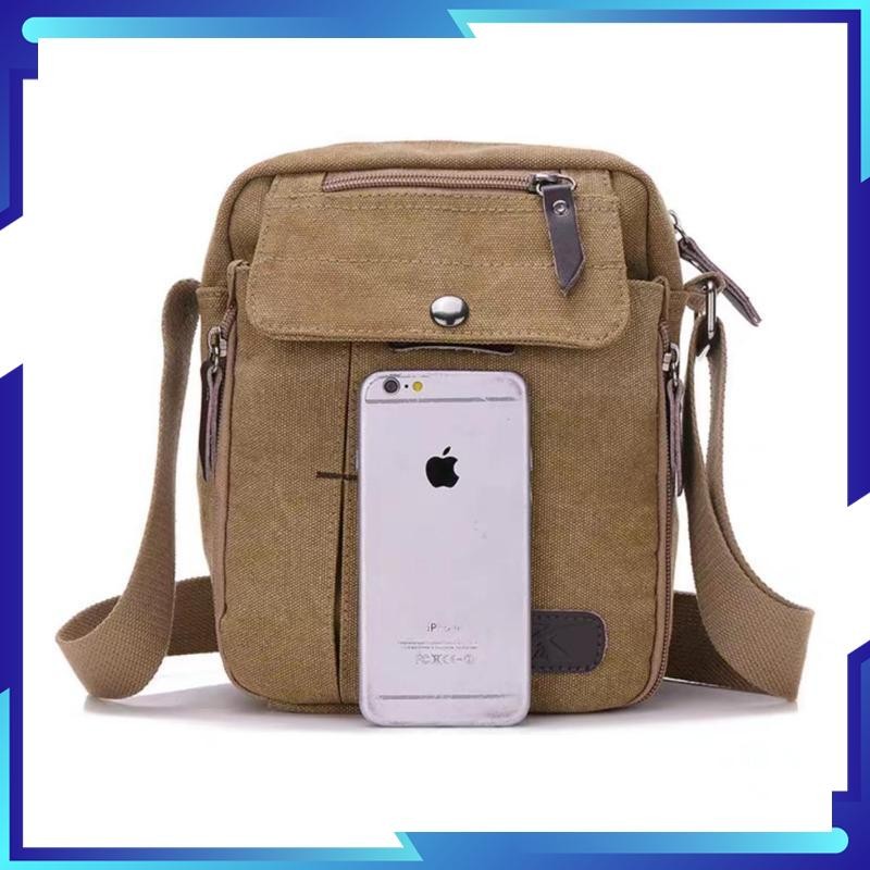 Diskon Gede Tas selempang kanvas pria/Sling bag/Tas selempang cowok LR205 ULE-87