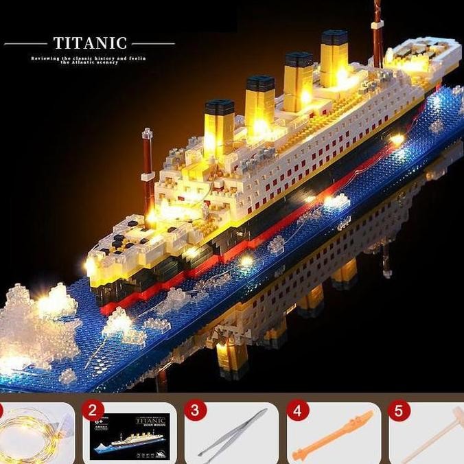 Mainan Kapal Titanic 6000 Pcs /Mini Bricks Model Titanic Cruise Ship Model Boa/ Paris Eiffel Titanic