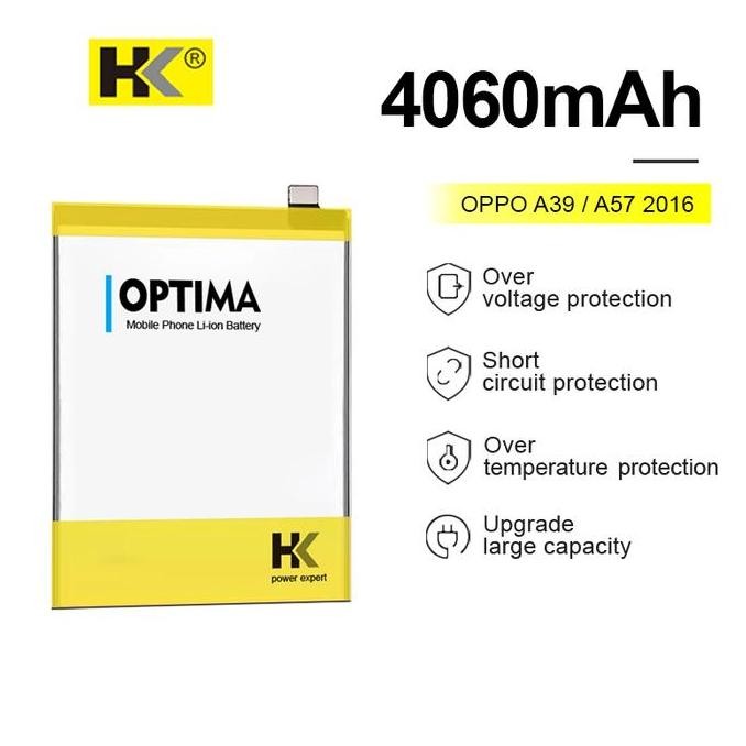 BEBAS ONGKIR - HK Optima Baterai For Oppo A39 / A57 2016 BLP619 4060 mAh 3.8V Double IC