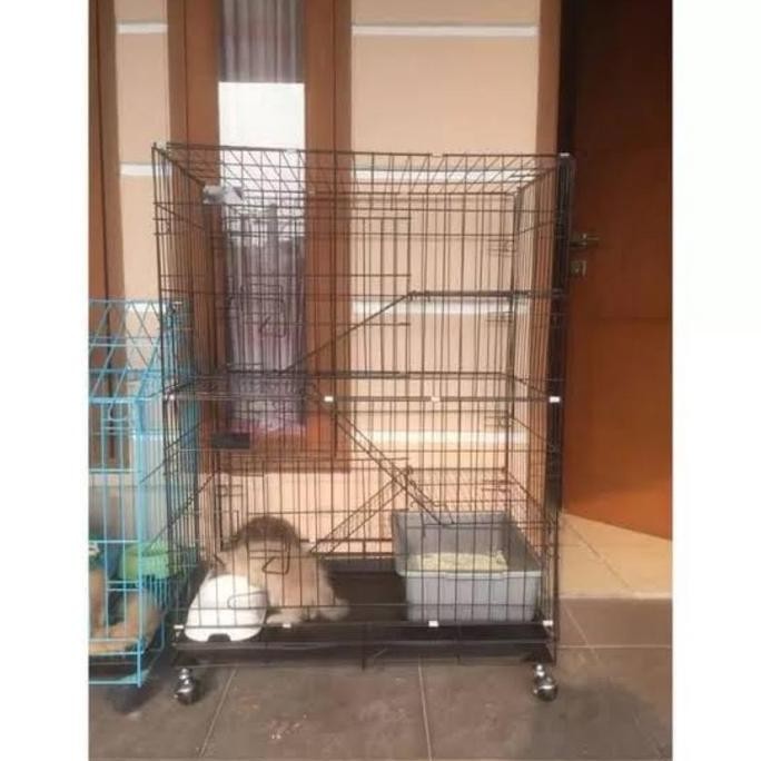 KANDANG KUCING TINGKAT 3+RODA SIZE XXL 1057545CM