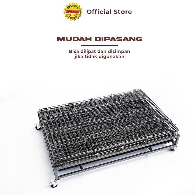 Kandang Octagon - Kandang Lipat Premium | Kandang Besi Lipat | Kandang Hewan 2 Pintu