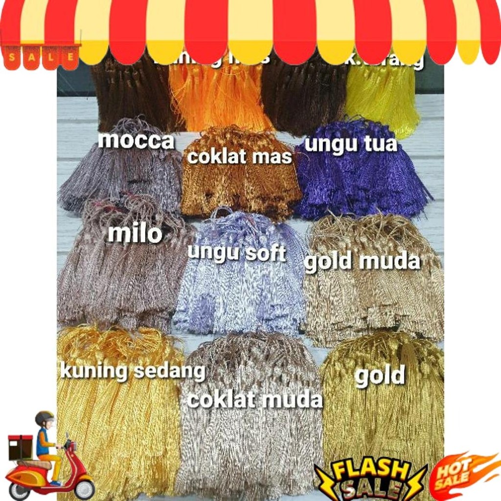 

GradeOri Tassel/Rumbai warna Per 100 pcs Part 1