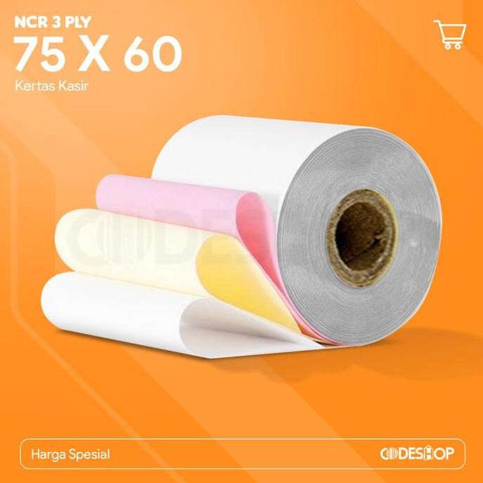 

BEBAS ONGKIR - 1 Dus Kertas HVS 3PLY 75x60 NCR Printer Kasir Dot Matrix 75x60mm