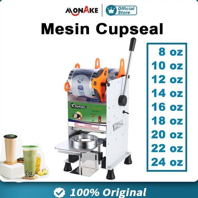 TERMURAH - MONAKE Mesin Cup Sealer Mesin Press Gelas Plastik bisa Sealing Machine Alat penutup minum