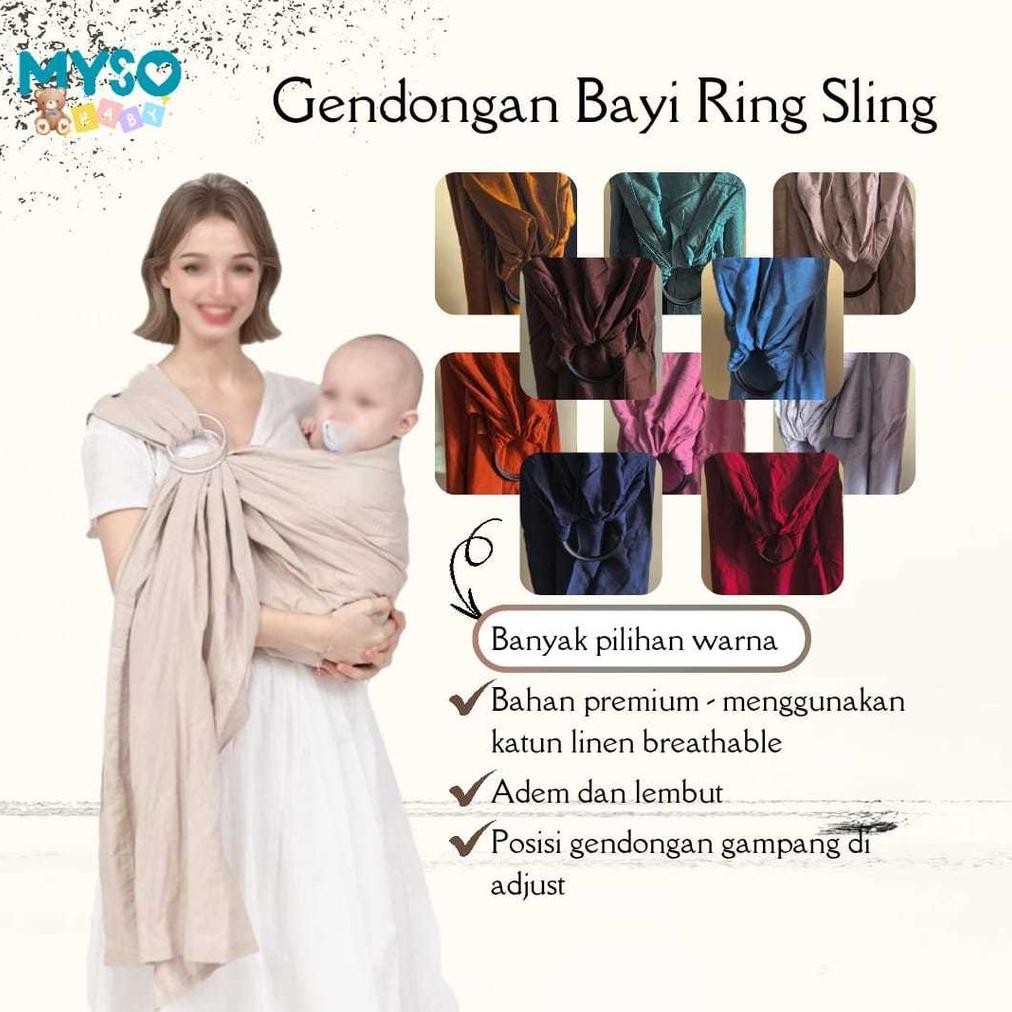 Gendongan bayi Ring Sling Premium katun Gendongan bayi jarik baby sling lembut adem