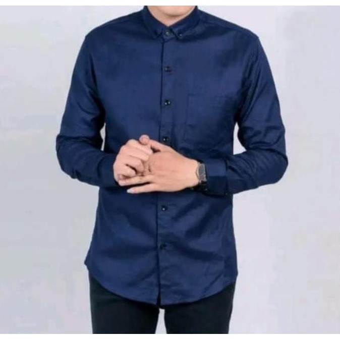 Kemeja Polos HITAM//Kemeja Polos/Kemeja Polos Panjang Cowok Pria  formal/Baju Kemeja Pria Lengan Pan
