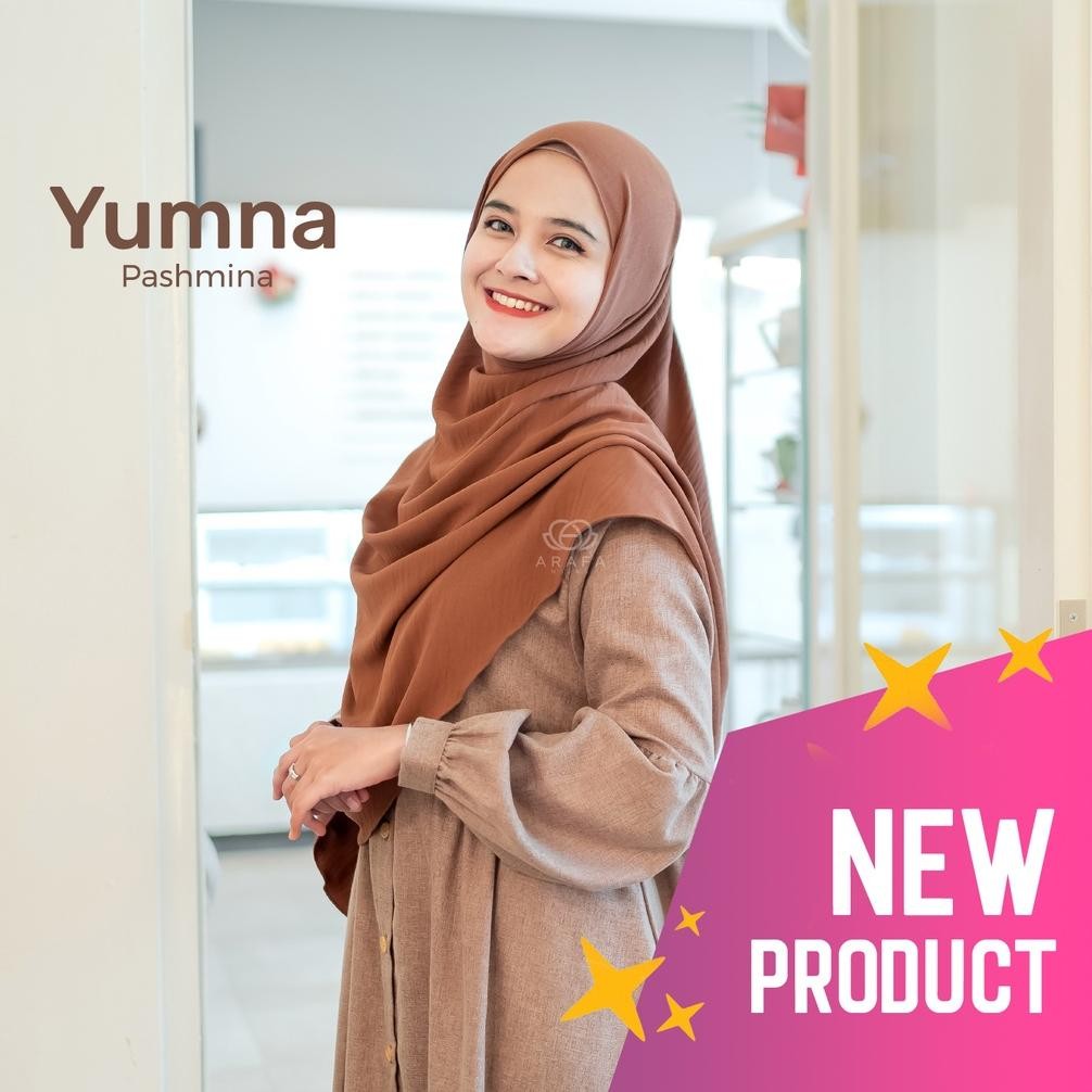 Arafa Hijab - Yumna Pashmina | Yumna Curve Pashmina | Pashmina Oval Syar'i Crinkle