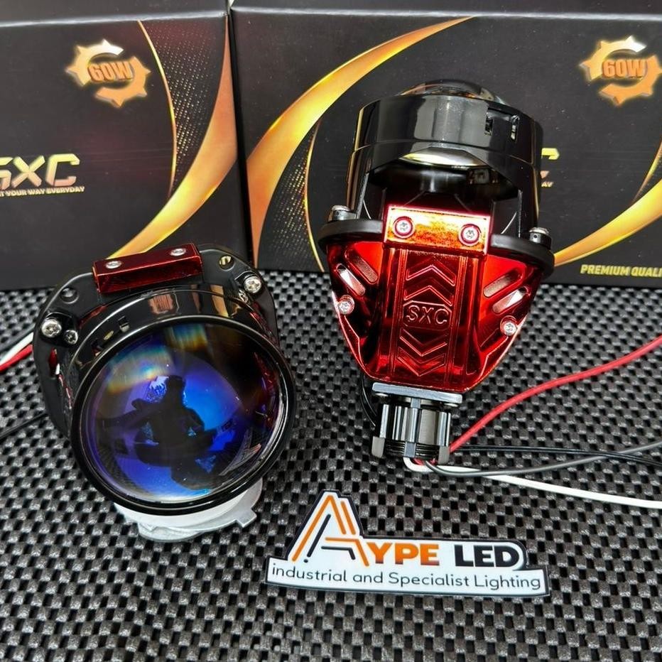 ORIGINAL BILED PROJECTOR 2,5 INCH BLUELENS PREMIUM SXC TP500 RED COVER FLAT CUT OFF PROJIE BILED MOT